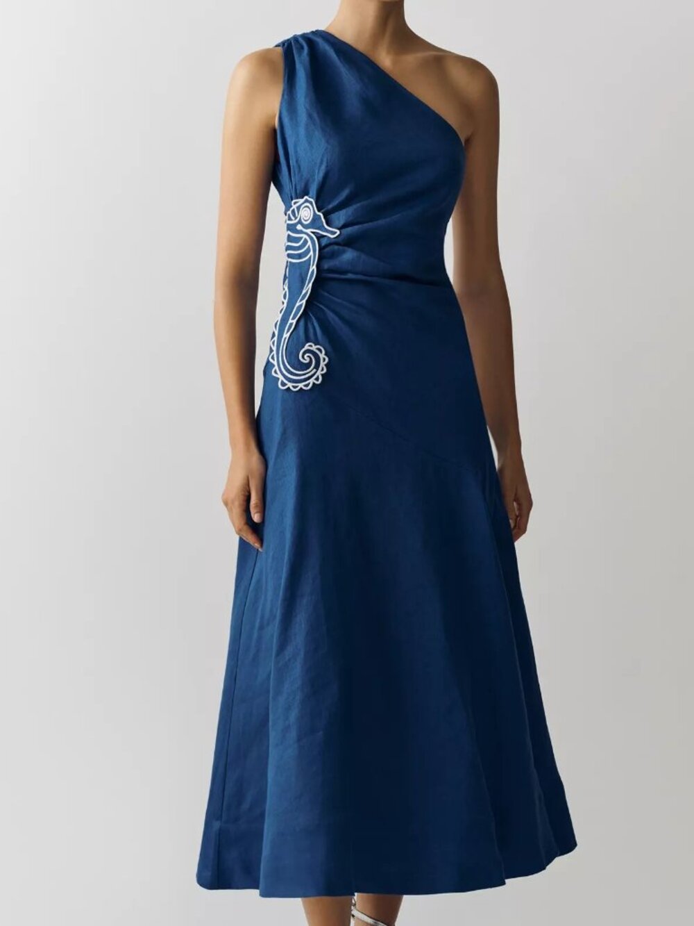 NWT Anthropologie Farm Rio 100% Linen Seahorse Maxi Dress XS